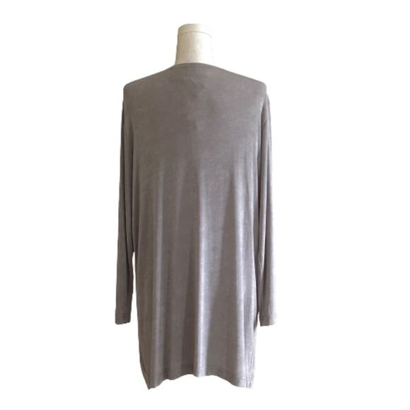 Christie & Jill Gray Long Sleeve Single Button Layered Cardigan Top Medium Tall - Picture 5 of 11